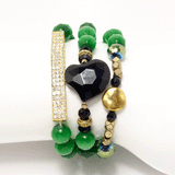 Green Cat Eye Bracelet Set