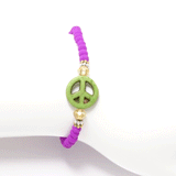 Bright Purple/Green Peace Sign Bracelet