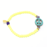 Neon Yellow/Green Peace Sign Bracelet