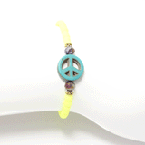 Neon Yellow/Green Peace Sign Bracelet