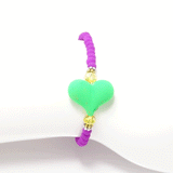 Bright Purple/Green Heart Bracelet