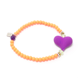 Neon Orange/Purple Heart Bracelet