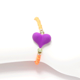 Neon Orange/Purple Heart Bracelet