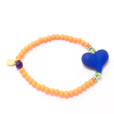 Neon Orange/Blue Heart Bracelet