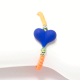 Neon Orange/Blue Heart Bracelet