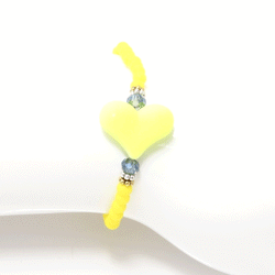 Yellow/Neon Yellow Heart Bracelet