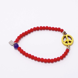 Red/Yellow Peace Sign Bracelet