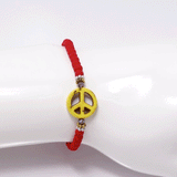 Red/Yellow Peace Sign Bracelet