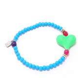 Bright Blue/Green Heart Bracelet