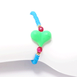 Bright Blue/Green Heart Bracelet