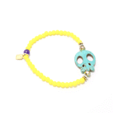 Yellow/Turquoise Flat Skull Bracelet