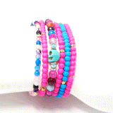 Pink/Blue Four Bracelet Bundle