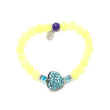 Light Pink and Neon Yellow Four Bracelet Bundle