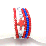 Red, White and Blue Four Bracelet Bundle