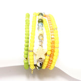 Yellow and Green Four Bracelet Bundle