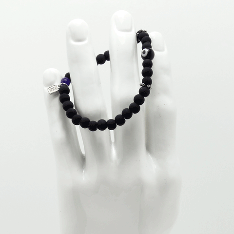 Black Evil Eye Men Bracelet