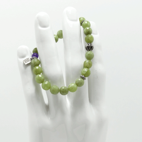 Green Jade Metal Men's Bracelet