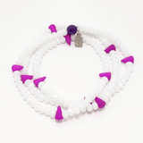 White Spike Crystal Triple Wrap Bracelet