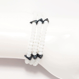 White Spike Crystal Triple Wrap Bracelet