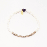 Pearl White/Rose Gold Bar Bracelet Set