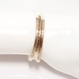 Pearl White/Rose Gold Bar Bracelet Set