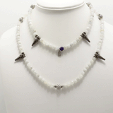 Clear White/Silver Spike Wrap Bracelet