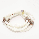 White Pearl/Silver & Rose Gold Wrap Bracelet