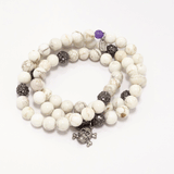 White/Silver Skull Charm Wrap Bracelet