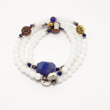 White/Blue Gemstone Wrap Bracelet