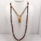 Magenta OM Beaded Necklace