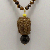 Tiger Eye Beaded Buddha Necklace