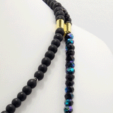 Black Matte Evil Eye Beaded Necklace