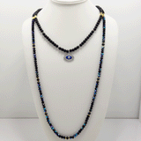 Black Matte Evil Eye Beaded Necklace