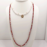 Kissing Bird Smooth Light Pink Agate Necklace