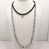 Balance Matte Black Beaded Necklace