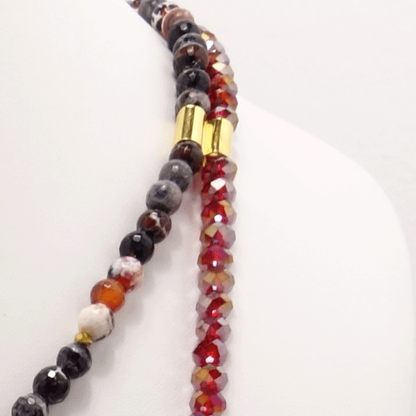 Fire Engine Red Beaded Budhha Necklace