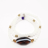 Frosted White Beaded Rondelle Wrap Bracelet