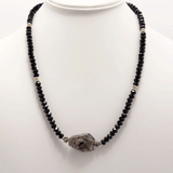 Jet Black Beaded Rondelle Wrap Bracelet