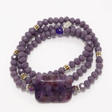 Eggplant Beaded Rondelle Wrap Bracelet