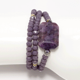 Eggplant Beaded Rondelle Wrap Bracelet