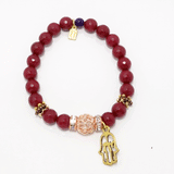 Maroon Hamsa Bracelet Set