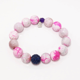 Hot Pink and White Bracelet Set