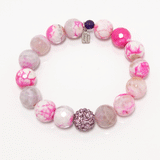 Hot Pink and White Bracelet Set