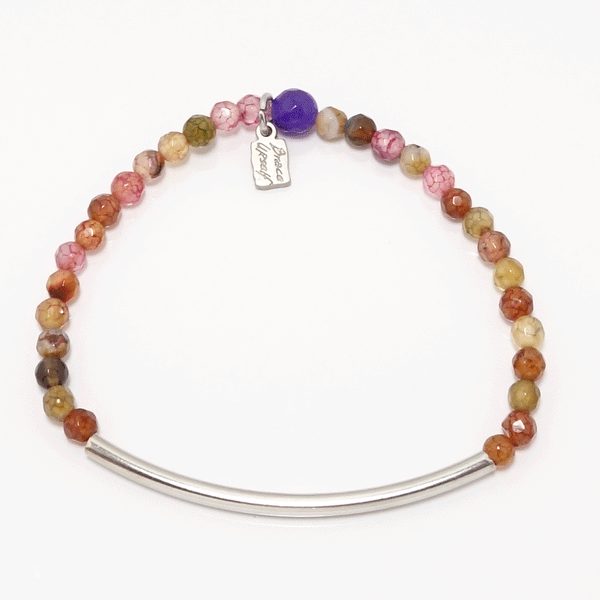 Pink Rainbow Hematite Bracelet Bar Set