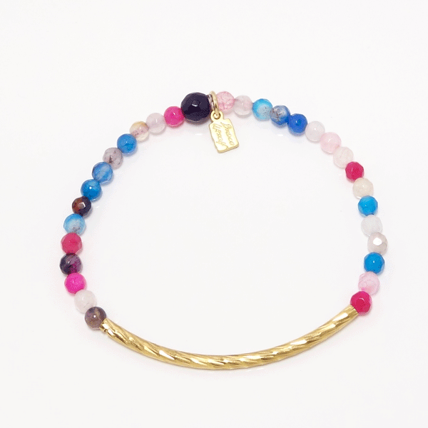 Rainbow Gold Bar Bracelet Set