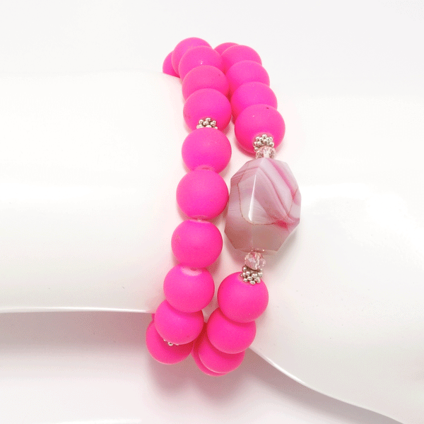 Hot Pink Dual Wrap Bracelet