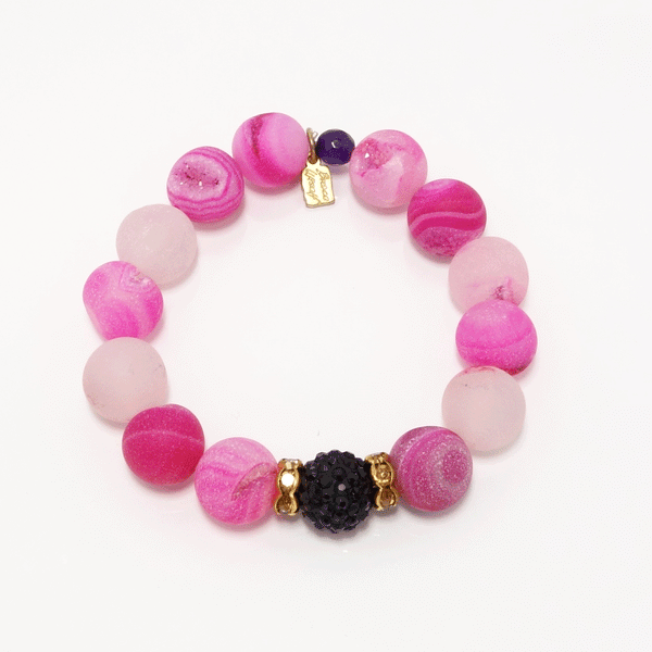 Bubble Gum Hot Pink/Black Bracelet