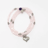 Frosted Light Pink Heart Wrap Bracelet