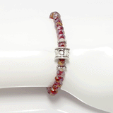 Frosted Magenta LOVE Beaded Bracelet