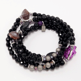 Pink Rhinestone Beaded Wrap Bracelet